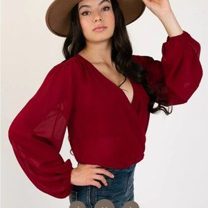 Joyfolie GLENNON BODYSUIT IN BURGUNDY